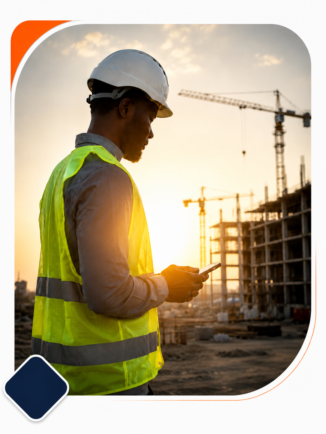 Engineer working at construction site